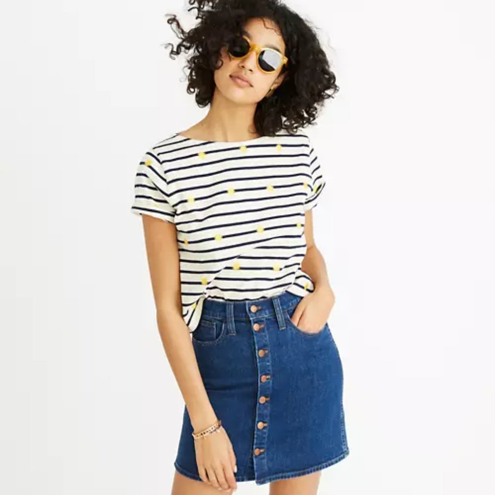 Madewell Stretch Denim Straight Mini Skirt